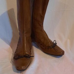 vintage Shellys brown leather women boots size 38 (US 7) pre-owned